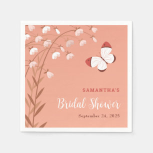 Elegant Boho Bridal Shower Wildflowers Butterfly Napkins
