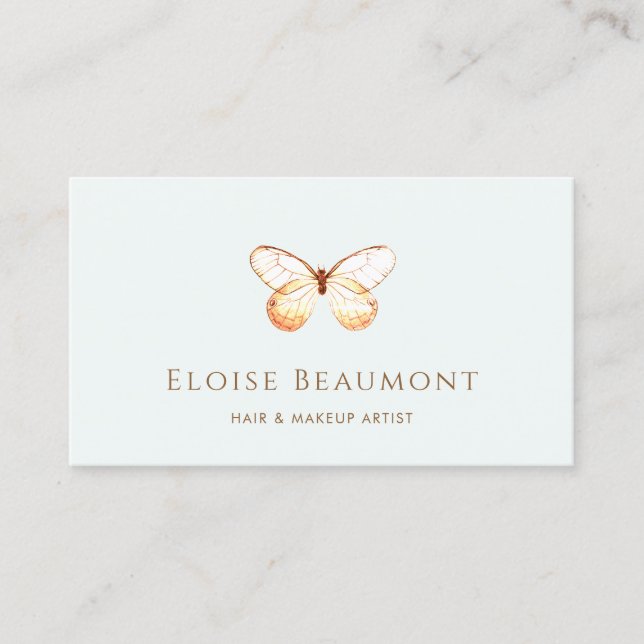 Elegant Boho Butterfly Nature Business Card (Front)