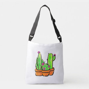 Elegant boho Cactus cacti succulents Crossbody Bag