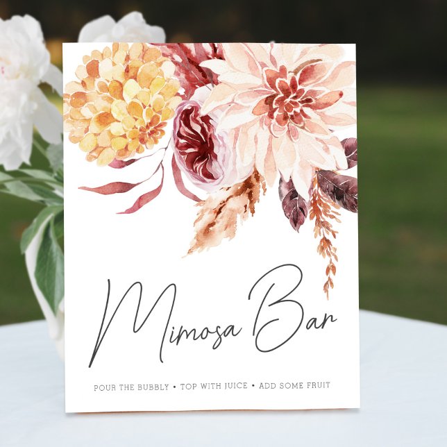 Elegant Boho Chic Bridal Shower Mimosa Bar Sign (Creator Uploaded)