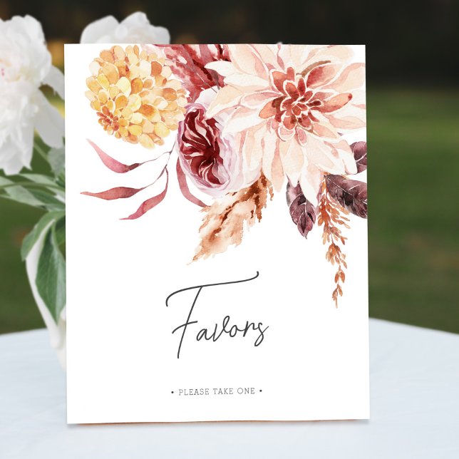 Elegant Boho Chic Bridal Shower Party Favor Sign (Creator Uploaded)