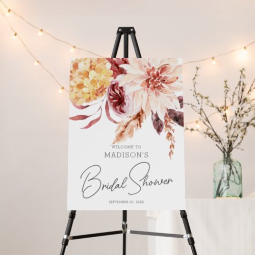 Elegant Boho Chic Bridal Shower Welcome Sign