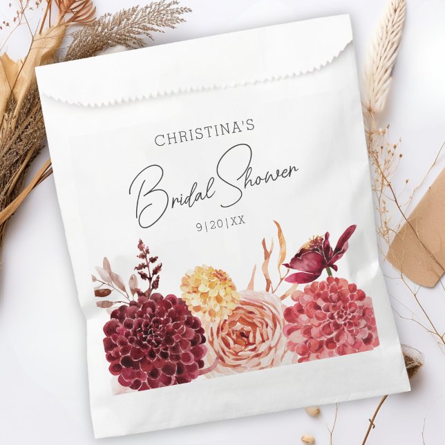Elegant Boho Chic Floral Bridal Shower Favor Bag (Creator Uploaded)