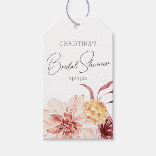 Elegant Boho Chic Floral Bridal Shower Favor Gift Tags