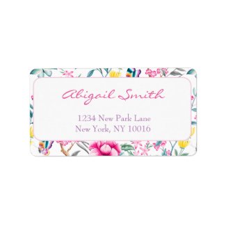 Elegant, Boho Chic Floral Label