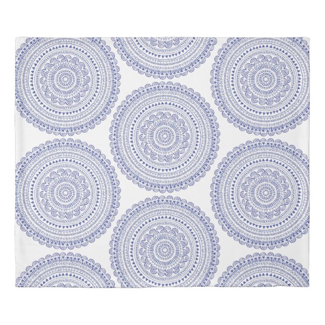 Elegant Boho Chic Navy Blue Watercolor Pattern  Duvet Cover (Front)