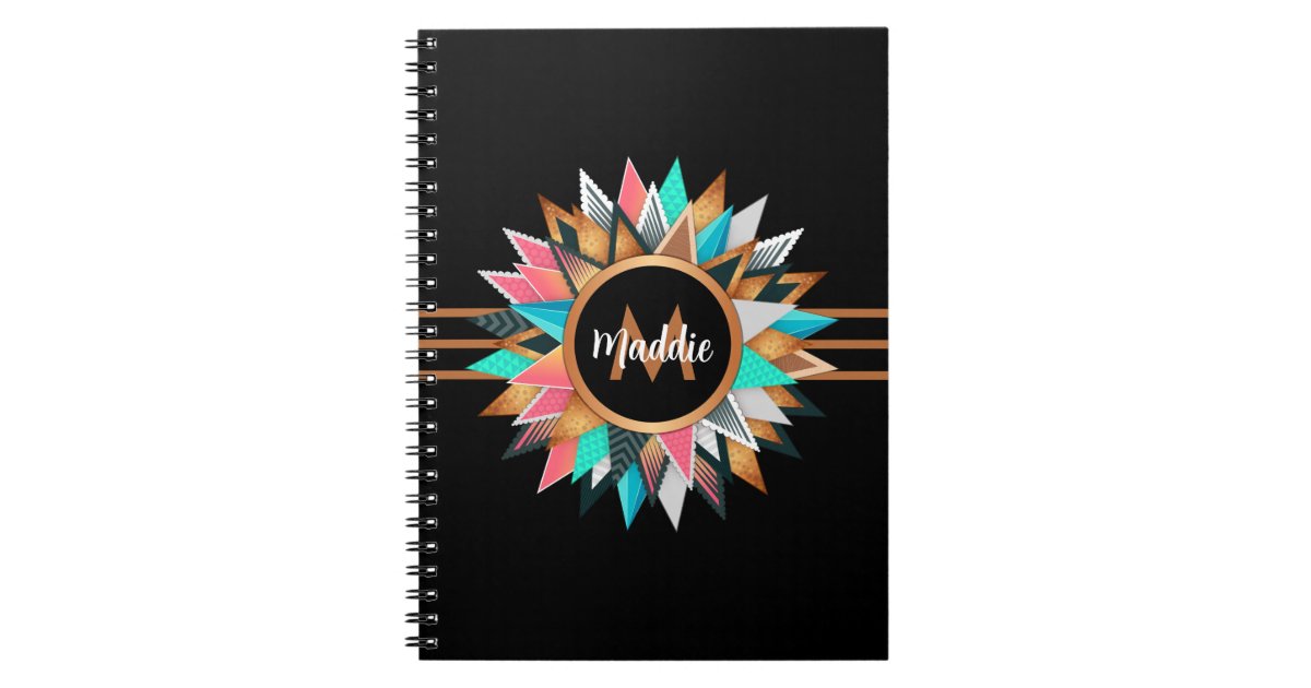 Elegant Boho Chic Personalized Notebook | Zazzle