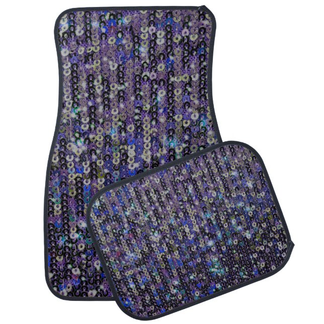 Elegant boho chic purple glitter  car floor mat (Set)