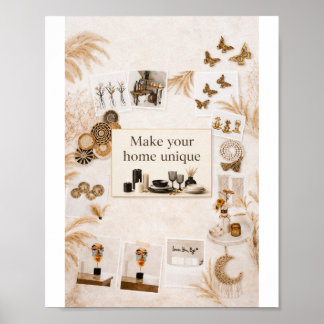 Elegant Boho Chic Wall Art Poster - Make Your Home