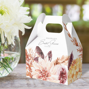 Elegant Boho Chic Watercolor Floral Bridal Shower Favor Boxes