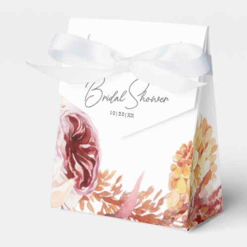 Elegant Boho Chic Watercolor Floral Bridal Shower  Favor Boxes