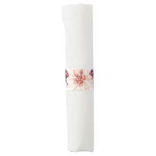 Elegant Boho Chic Watercolor Floral Bridal Shower Napkin Bands