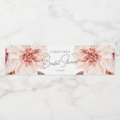 Elegant Boho Chic Watercolor Floral Bridal Shower  Water Bottle Label (Single Label)