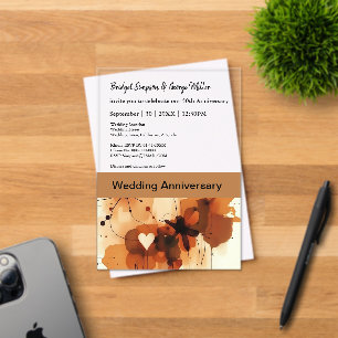 Elegant Boho Chic Wedding Anniversary Acrylic Invitations