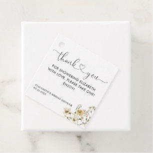 Elegant Boho Chic Wildflower Floral Thank You Favor Tags