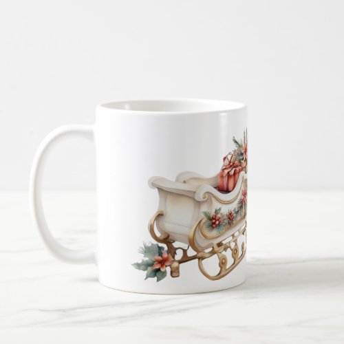 Elegant Boho Christmas Sleigh Coffee Mug