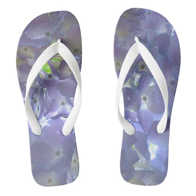 Elegant boho dusty light purple florals flowers  flip flops (Footbed)