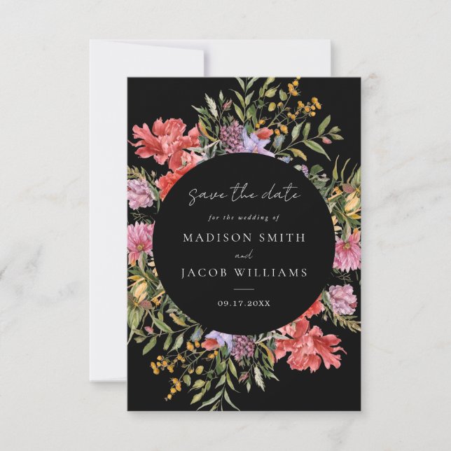 Elegant Boho Dutch Floral Wedding Save The Date (Front)