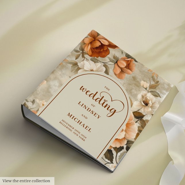 Elegant Boho Earthy Ivory Sage Floral Ring Binder (Elegant Boho Earthy Ivory Sage Floral Ring Binder)