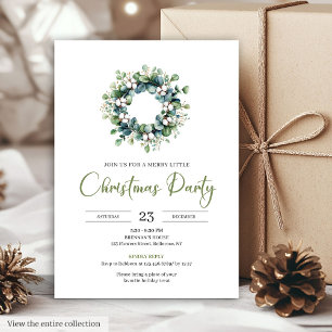 Elegant Boho Earthy Watercolor Festive Party Xmas Invitation