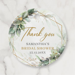 Elegant boho eucalyptus greenery bridal shower favor tags