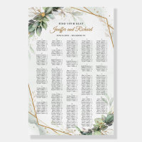 Elegant boho eucalyptus greenery gold Alphabetical