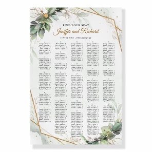 Elegant boho eucalyptus greenery gold Alphabetical Foam Board