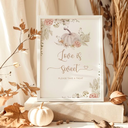 Elegant boho fall Love is sweet take a treat Poster