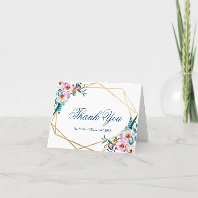 Elegant Boho Floral Bachelorette Weekend Thank You Card | Zazzle