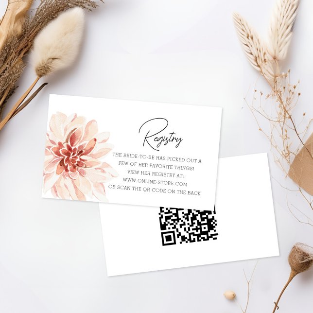Elegant Boho Floral Bridal Shower Gift Registry  Enclosure Card (Creator Uploaded)