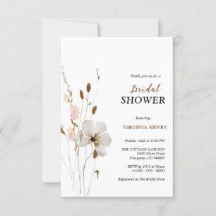 Elegant Boho Floral Bridal Shower Invitation