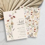 Elegant Boho Floral Bridal Shower Invitation<br><div class="desc">This stylish & elegant bridal shower invitation features gorgeous hand-painted watercolor wildflowers arranged as a lovely bouquet and elegant calligraphy script that's perfect for spring,  summer,  or fall weddings. The back includes a matching pattern. Find matching items in the Boho Wildflower Wedding Collection.</div>