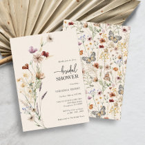 Elegant Boho Floral Bridal Shower Invitation