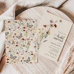 Elegant Boho Floral Bridal Shower Invitation<br><div class="desc">This stylish & elegant bridal shower invitation features gorgeous hand-painted watercolor wildflowers arranged as a lovely bouquet and elegant calligraphy script that's perfect for spring,  summer,  or fall weddings. The back includes a matching pattern. Find matching items in the Boho Wildflower Wedding Collection.</div>