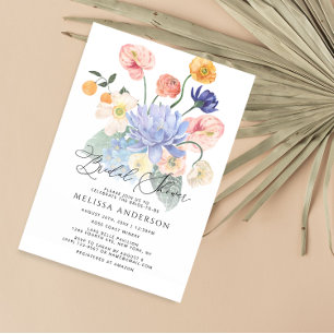 Elegant Boho Floral Bridal Shower Invitation