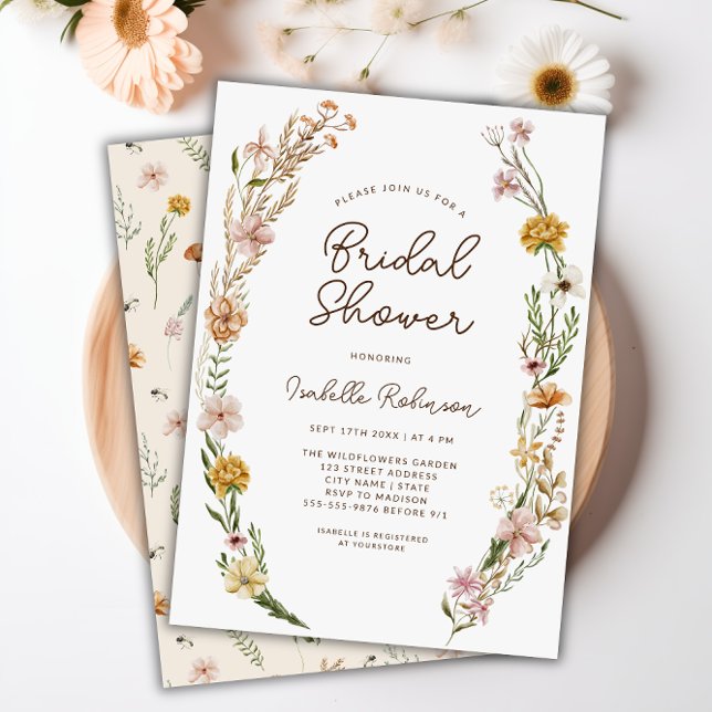 Elegant Boho Floral Bridal Shower Invitation (Elegant Boho Floral Bridal Shower Invitation)