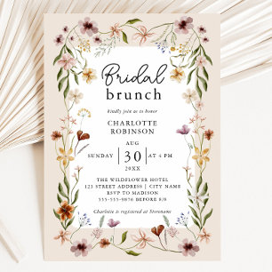 Elegant Boho Floral Bridal Shower Invitation