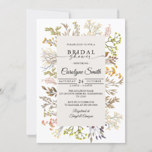 Elegant Boho Floral Bridal Shower Invitation