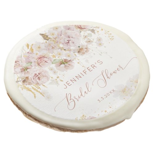 Elegant boho floral bridal shower napkins sugar cookie
