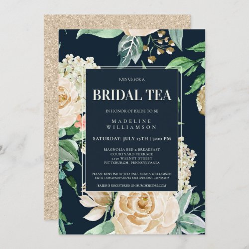 Elegant Boho Floral Bridal Tea Bridal Shower Invitation