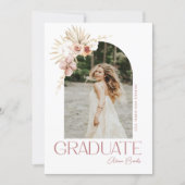 Elegant Boho Floral Graduation Invitation (Front)