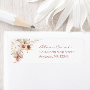 Elegant Boho Floral Graduation Label