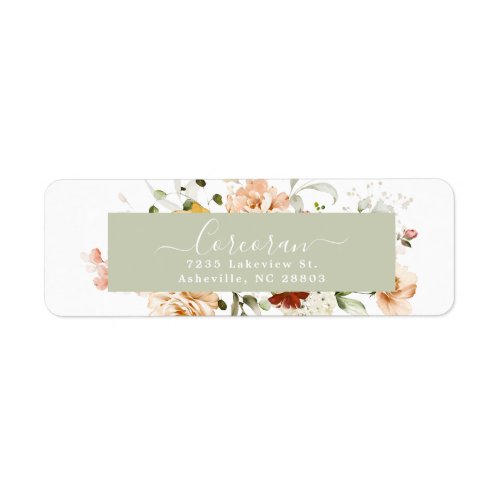 Elegant Boho Floral Handwritten Return Address Label