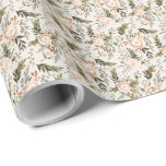 Elegant Boho Floral Ivory Terracotta  Wrapping Paper<br><div class="desc">Beautiful wrapping paper featuring a hand painted boho floral pattern in olive green,  ivory,  and terracotta burnt orange over an ivory background. Background color can be customized,  if desired. Perfect for any occasion - birthday,  christmas,  weddings,  and more!</div>
