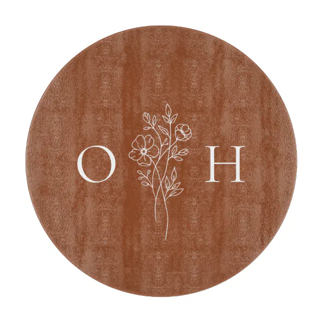 Discover Elegant Boho Floral Monogram  Cutting Board