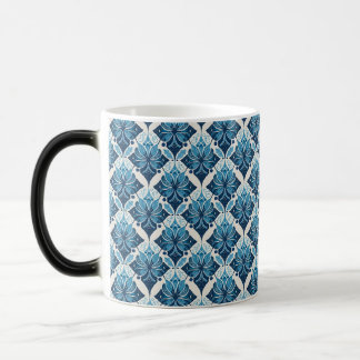 Elegant Boho Floral Pattern in Blue Color Morph Mug