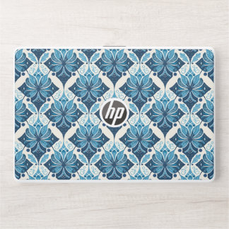 Elegant Boho Floral Pattern in Blue HP Laptop Skin