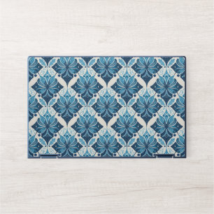 Elegant Boho Floral Pattern in Blue HP Laptop Skin