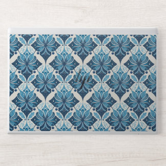 Elegant Boho Floral Pattern in Blue HP Laptop Skin