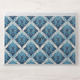 Elegant Boho Floral Pattern in Blue HP Laptop Skin